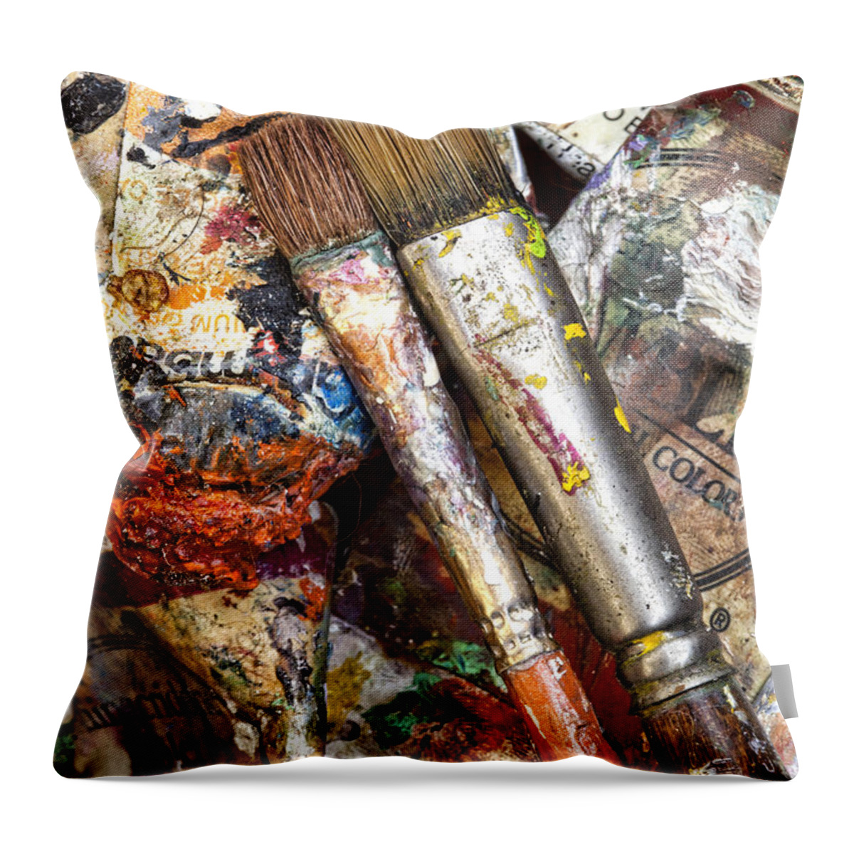 Art Throw Pillow featuring the photograph Art Is Messy 2 by Carol Leigh