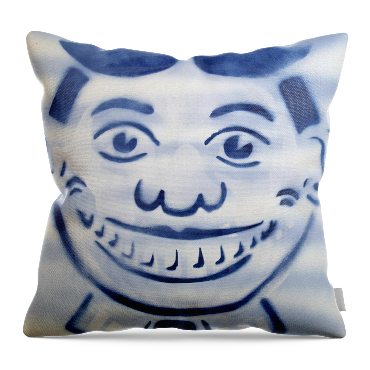 Tillie Of Asbury Park Throw Pillow featuring the painting Baby blue clouds Tillie by Patricia Arroyo