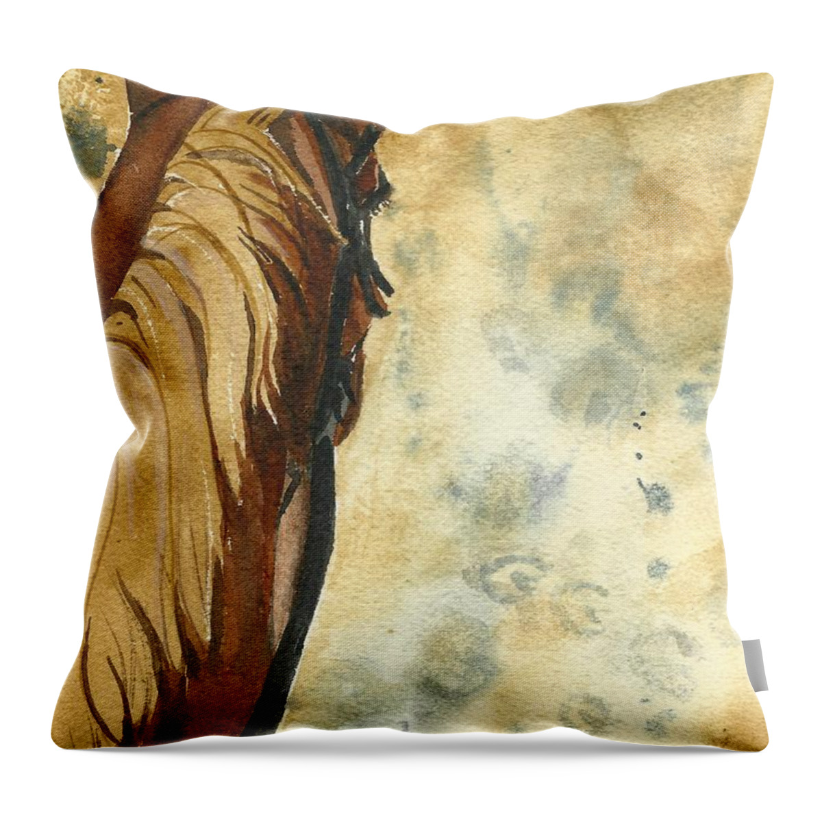 Horse Throw Pillow featuring the painting Back in the Saddle by Lynn Babineau