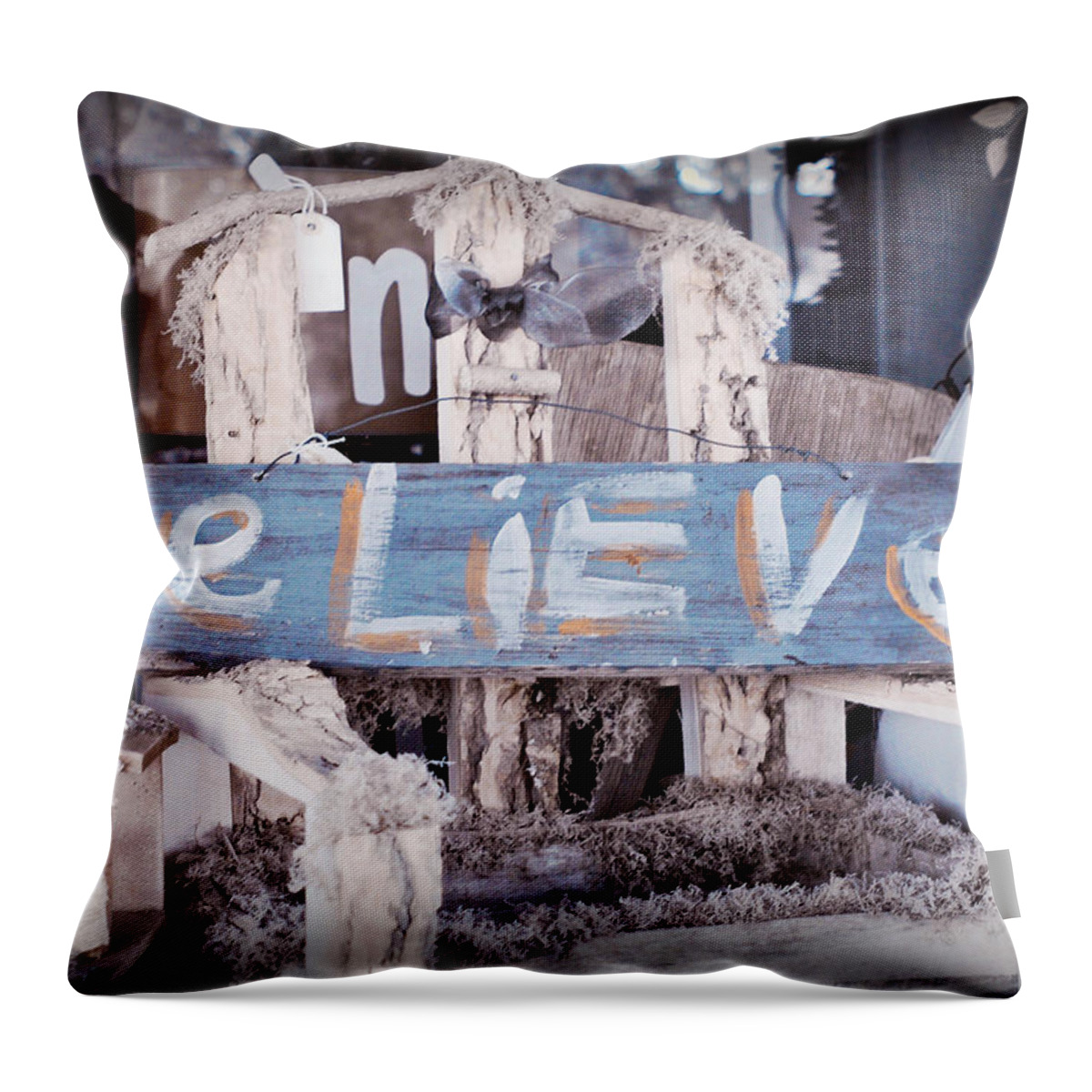 Greeting Throw Pillow featuring the photograph Believe by Joye Ardyn Durham