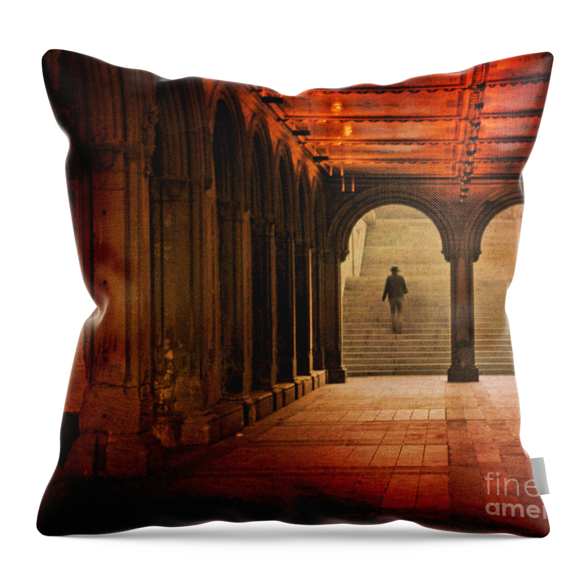 City Throw Pillow featuring the photograph Bethesda Passage by Deborah Smith