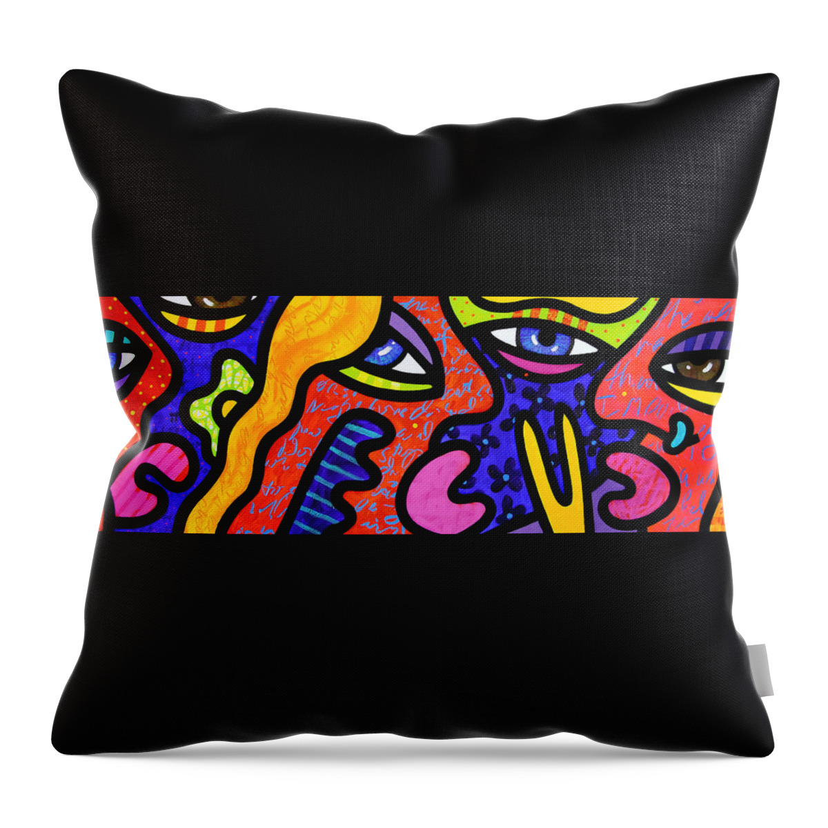 Eyes Throw Pillow featuring the painting Bev's Beauty Bar by Steven Scott