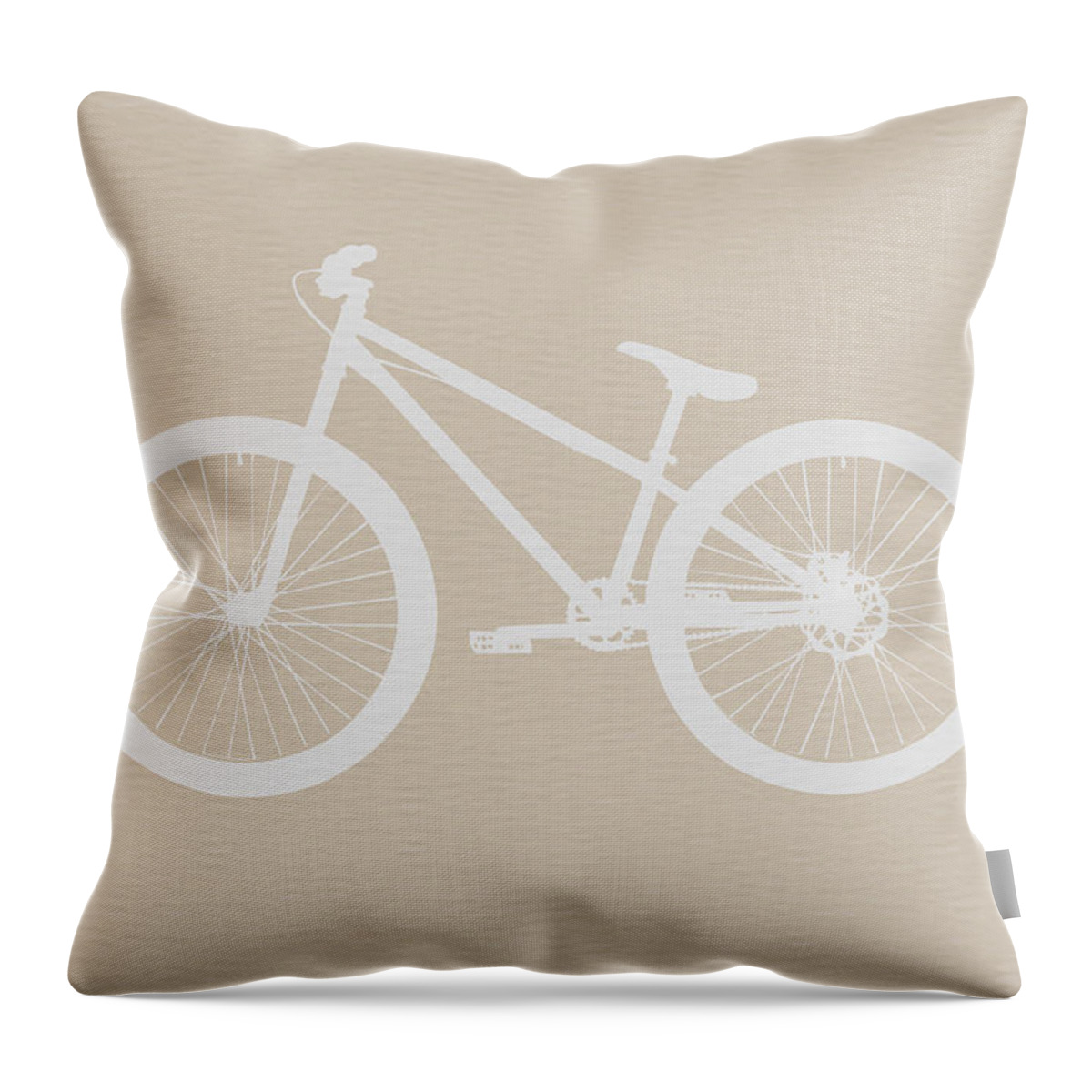 Bicycle Throw Pillow featuring the digital art Bicycle Brown Poster by Naxart Studio