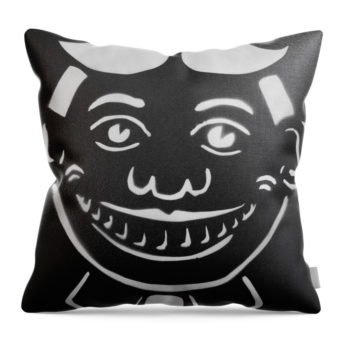 Tillie Of Asbury Park Throw Pillow featuring the painting Black and White Tillie by Patricia Arroyo