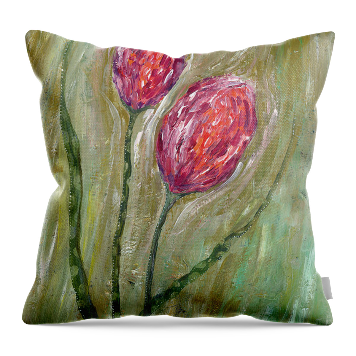 Floral Throw Pillow featuring the painting Breath of Fresh Air by Tanielle Childers