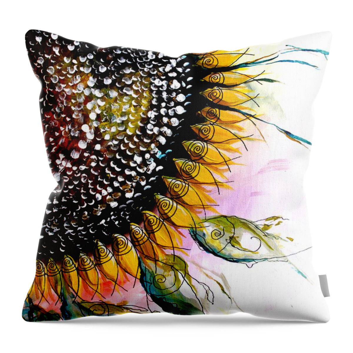 Sunflower Throw Pillow featuring the painting California Sunflower by J Vincent Scarpace