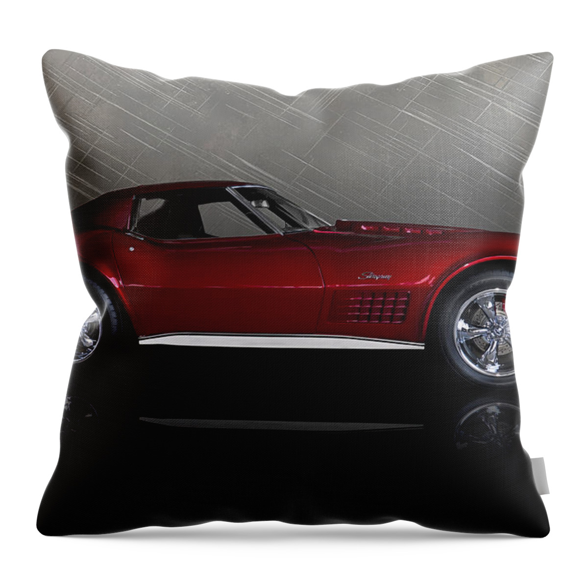 Classic Throw Pillow featuring the digital art Candy Apple Corvette by Douglas Pittman