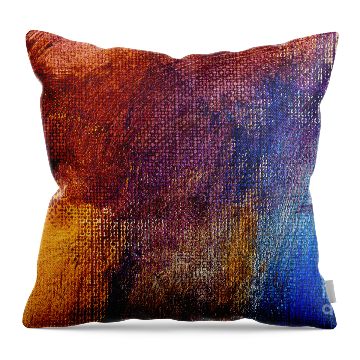 Kay Throw Pillow featuring the painting Canvas colours by Simon Bratt