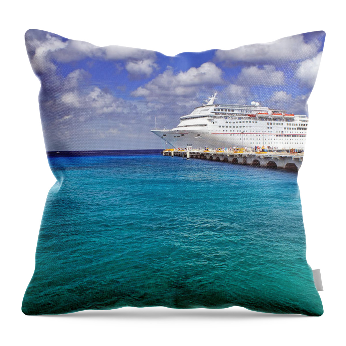 Cruise Throw Pillow featuring the photograph Carnival Elation Docked at Cozumel by Jason Politte
