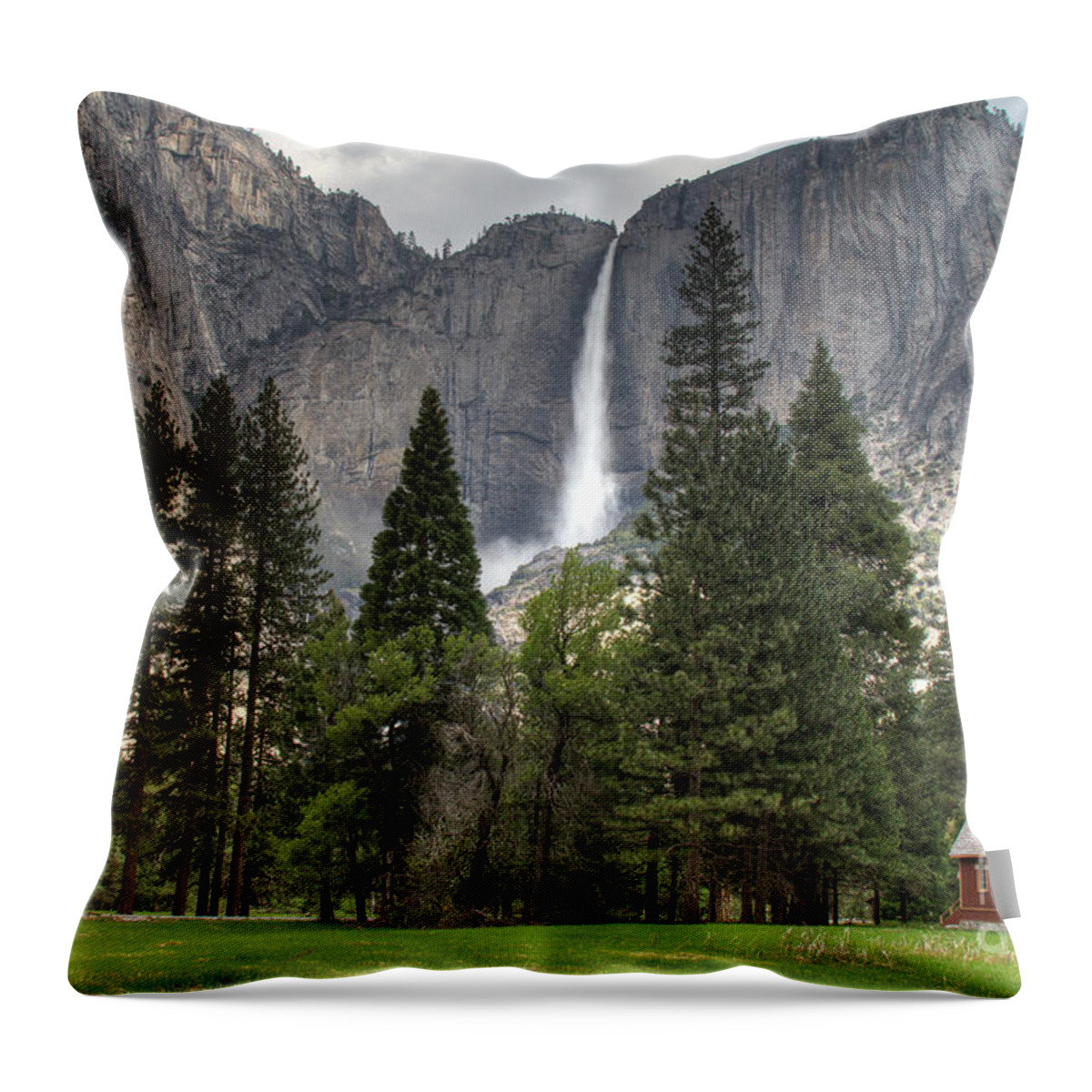 Cooks Meadow Throw Pillow featuring the photograph Chapel in the Valley by Sue Karski