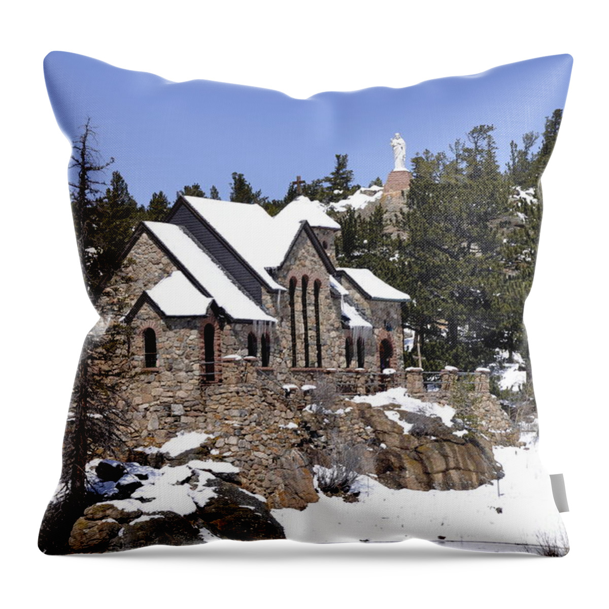 Church Throw Pillow featuring the photograph Chapel on the Rocks No. 3 by Dorrene BrownButterfield