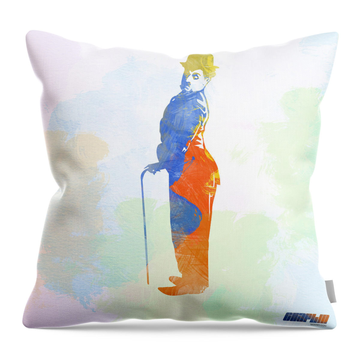 Charlie Chaplin Throw Pillow featuring the digital art Charlie Chaplin by Naxart Studio