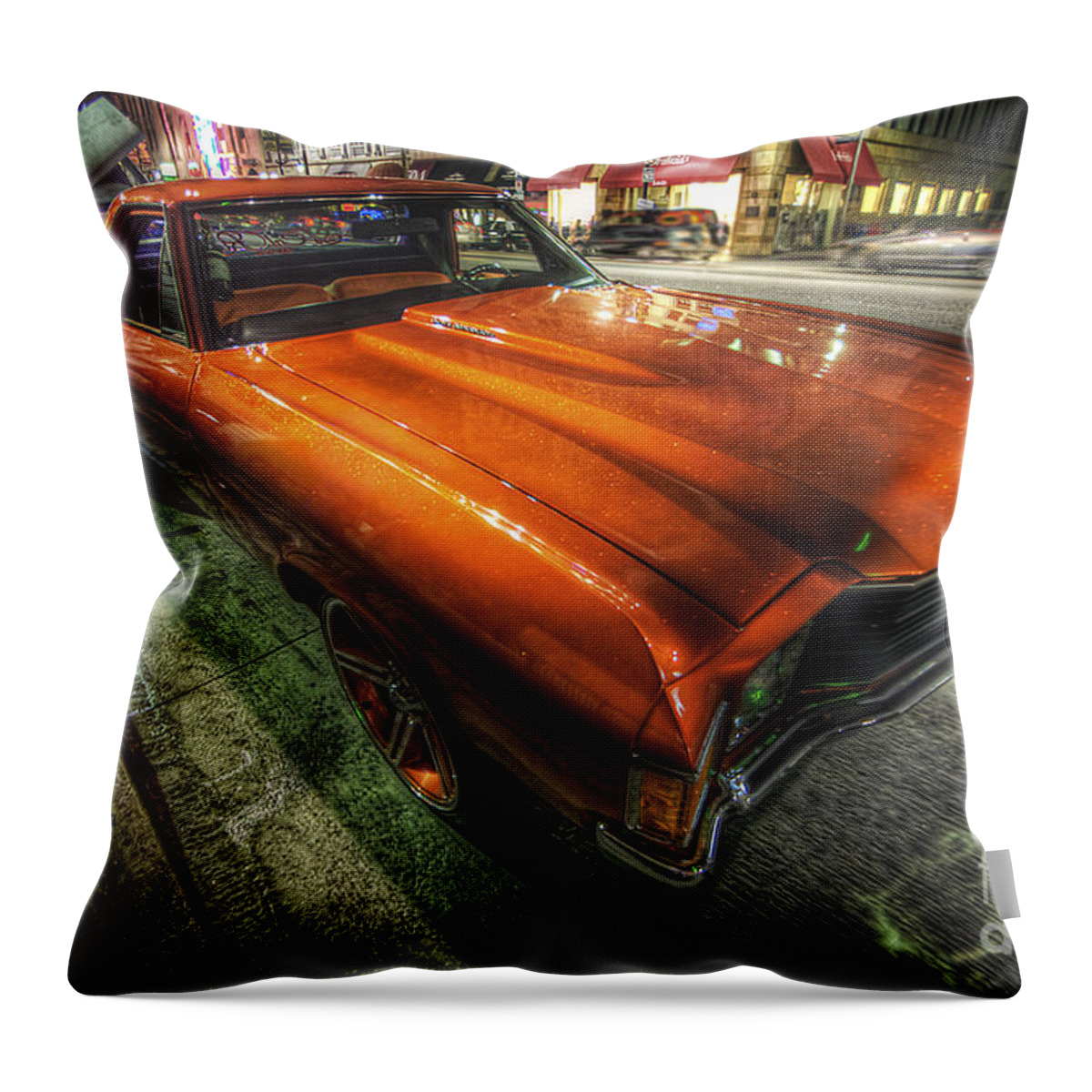 Yhun Suarez Throw Pillow featuring the photograph Chevy Impala by Yhun Suarez