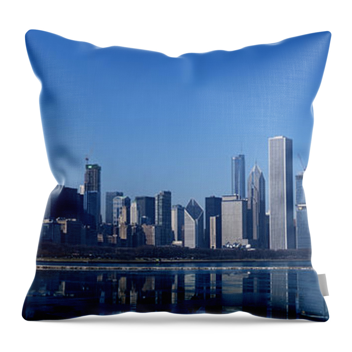 Chicago Panorama Throw Pillow featuring the photograph Chicago Panorama by Dejan Jovanovic