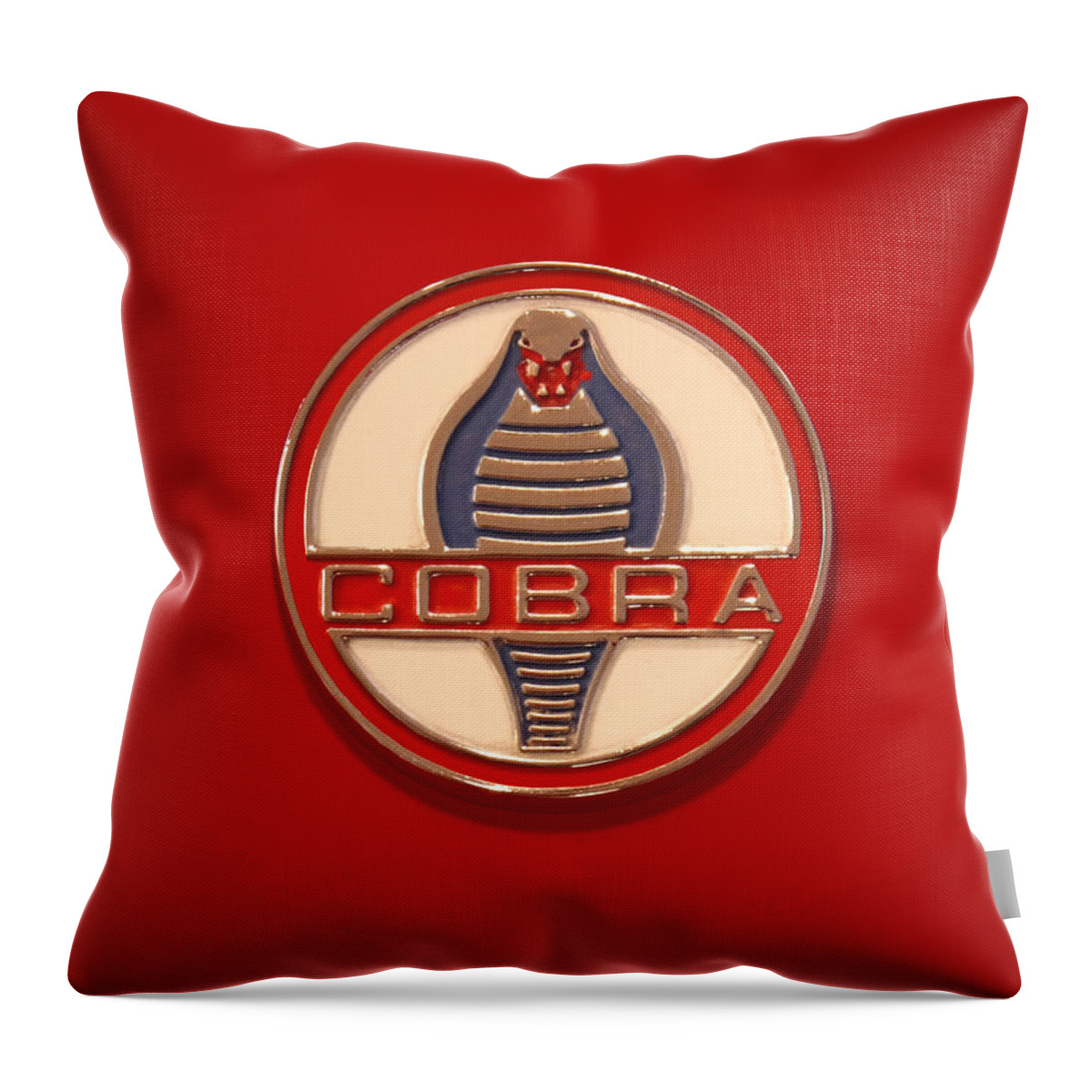 Transportation Throw Pillow featuring the photograph COBRA Emblem by Mike McGlothlen