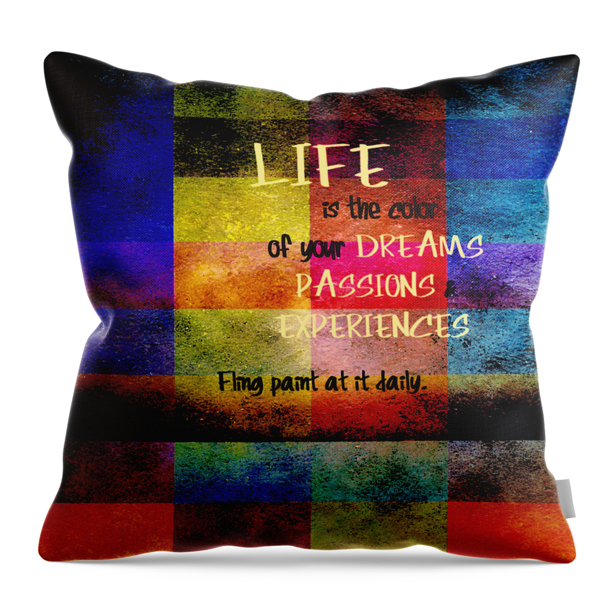 Inspirational Throw Pillow featuring the digital art Color of Life by Bonnie Bruno