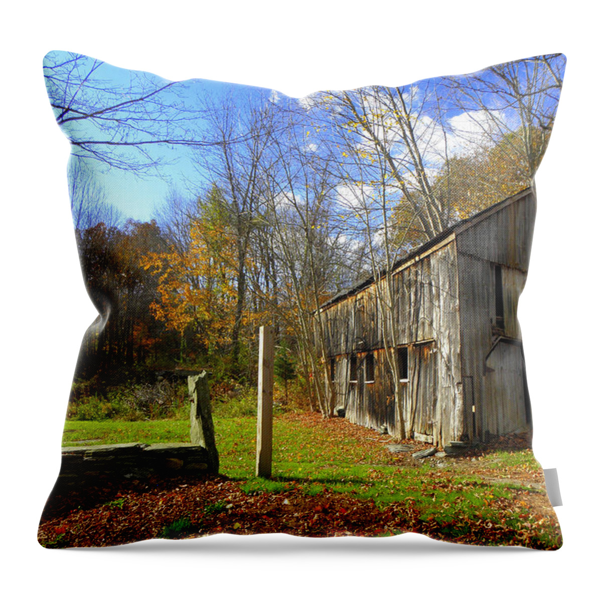 Fall Setting Throw Pillow featuring the photograph Connecticut Back in Time by Kim Galluzzo Wozniak