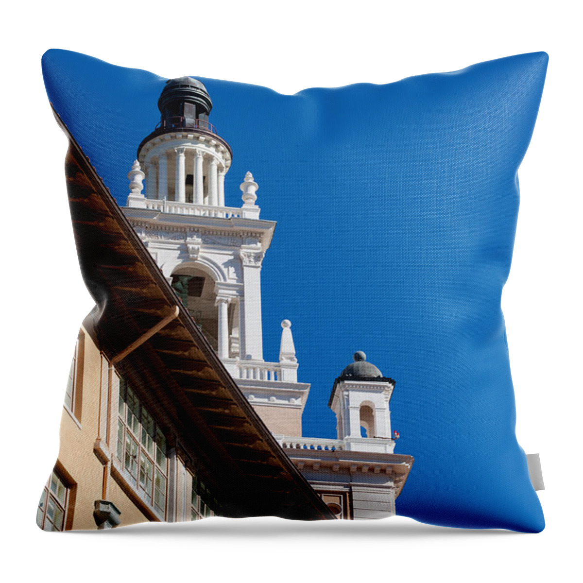 Biltmore Throw Pillow featuring the photograph Coral Gables Biltmore Hotel Tower by Ed Gleichman