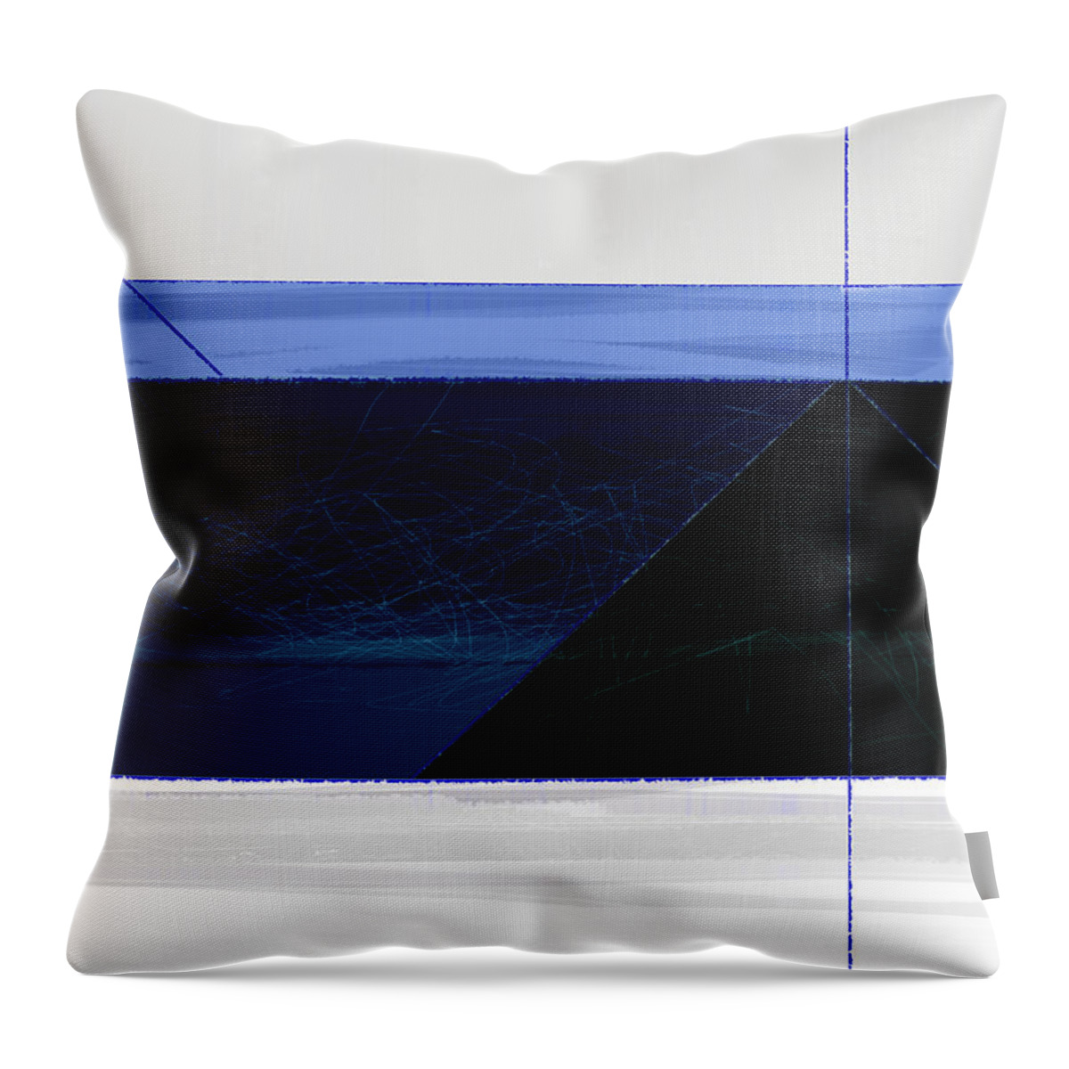 Abstract Throw Pillow featuring the painting Deep Blue by Naxart Studio