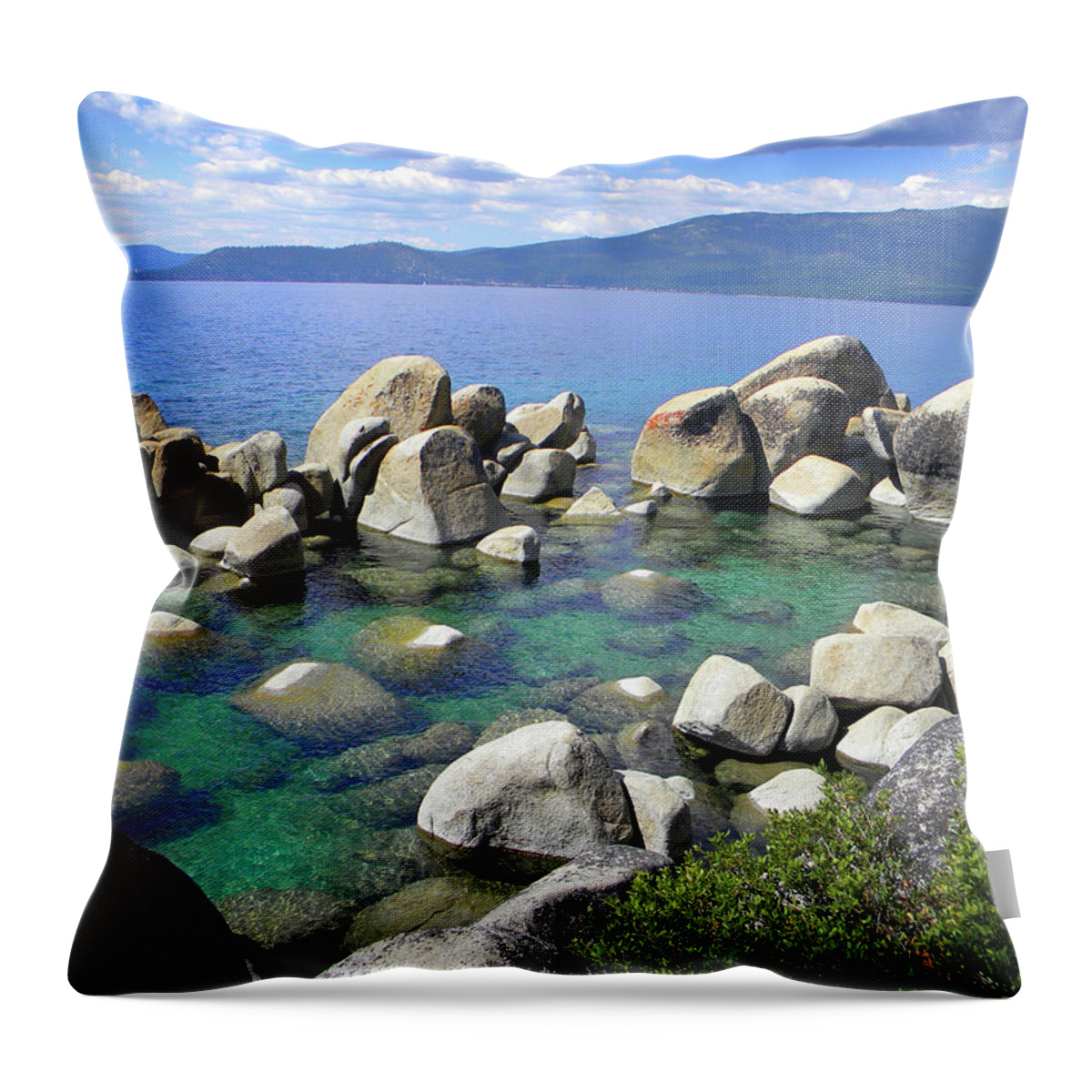 Emerald Waters Lake Tahoe Throw Pillow featuring the photograph Emerald Waters Lake Tahoe by Frank Wilson