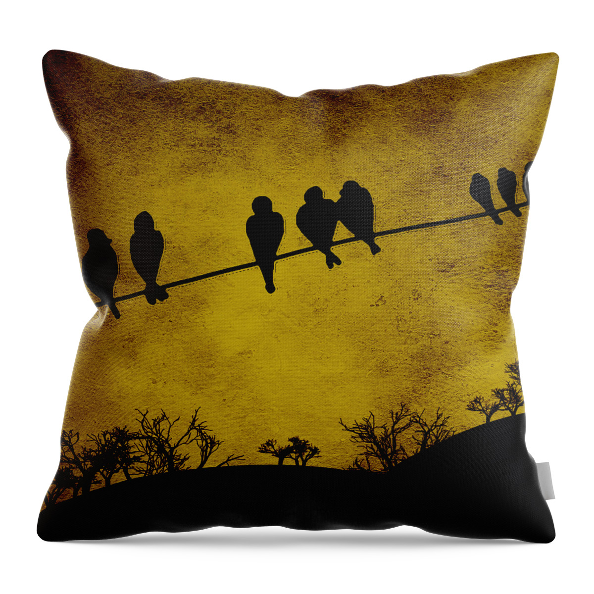 Digital Throw Pillow featuring the digital art End of the Day by Bonnie Bruno