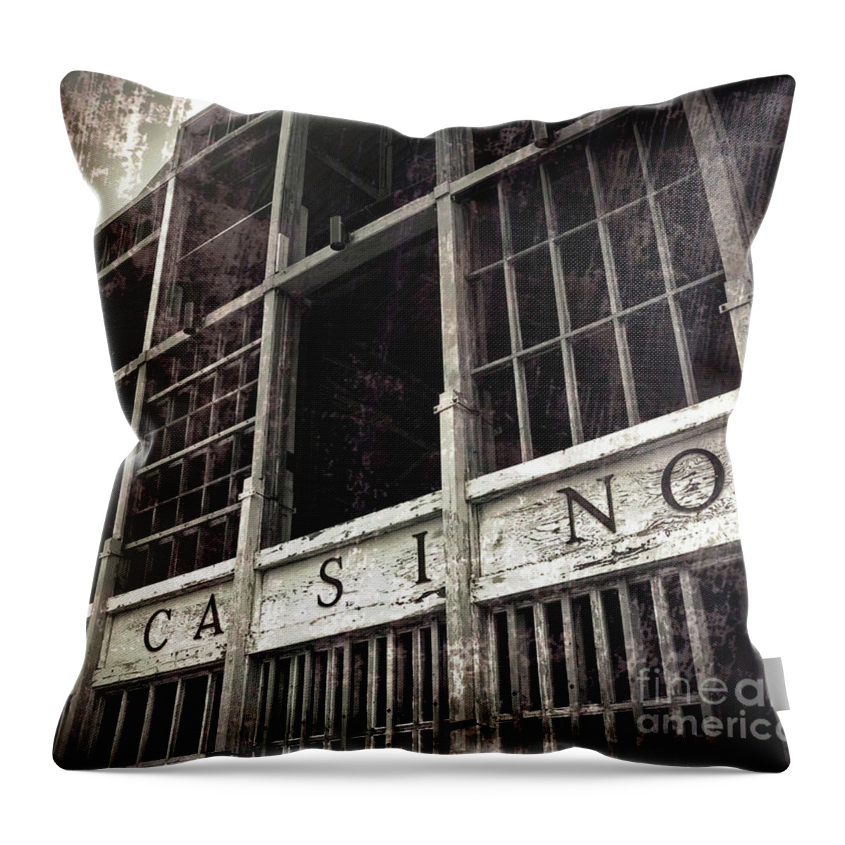 Casino Throw Pillow featuring the photograph Fall Of An Empire by Kevyn Bashore