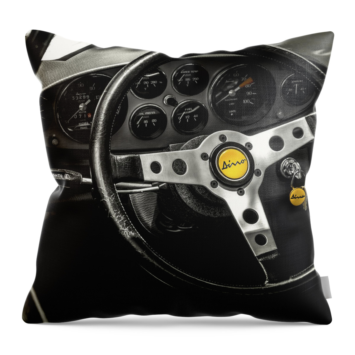 Italian Throw Pillow featuring the digital art Ferrari Dino by Douglas Pittman