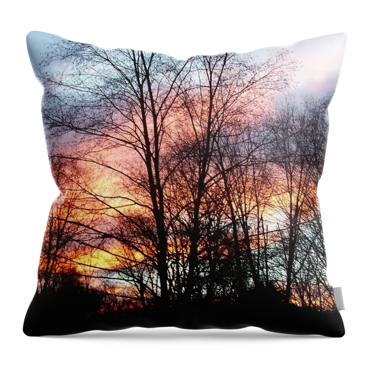 Sunset Throw Pillow featuring the photograph Fire In The Sky by Kim Galluzzo Wozniak