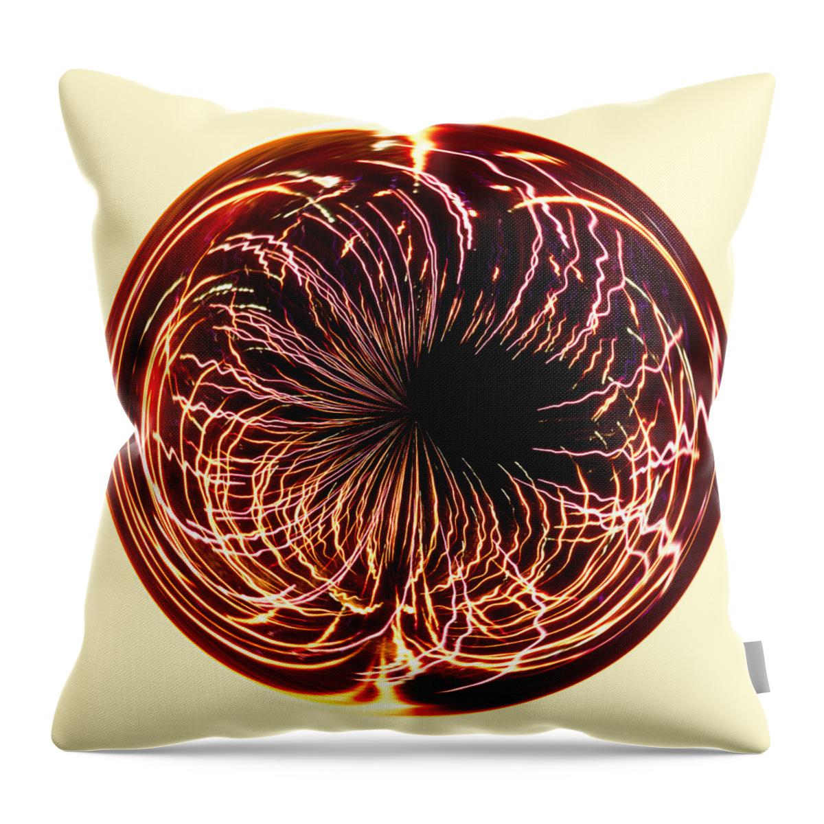 Fireworks Throw Pillow featuring the photograph Fireworks Orb by Bill Barber