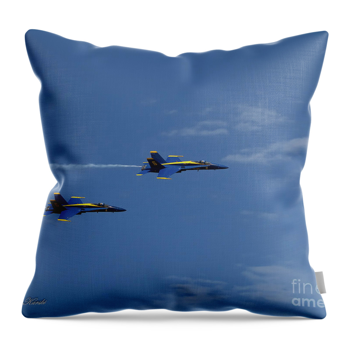 Airshow Throw Pillow featuring the photograph Follow Me by Sue Karski