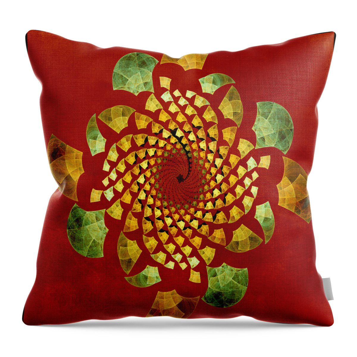 Geometric Throw Pillow featuring the digital art Fractal Twirl by Bonnie Bruno