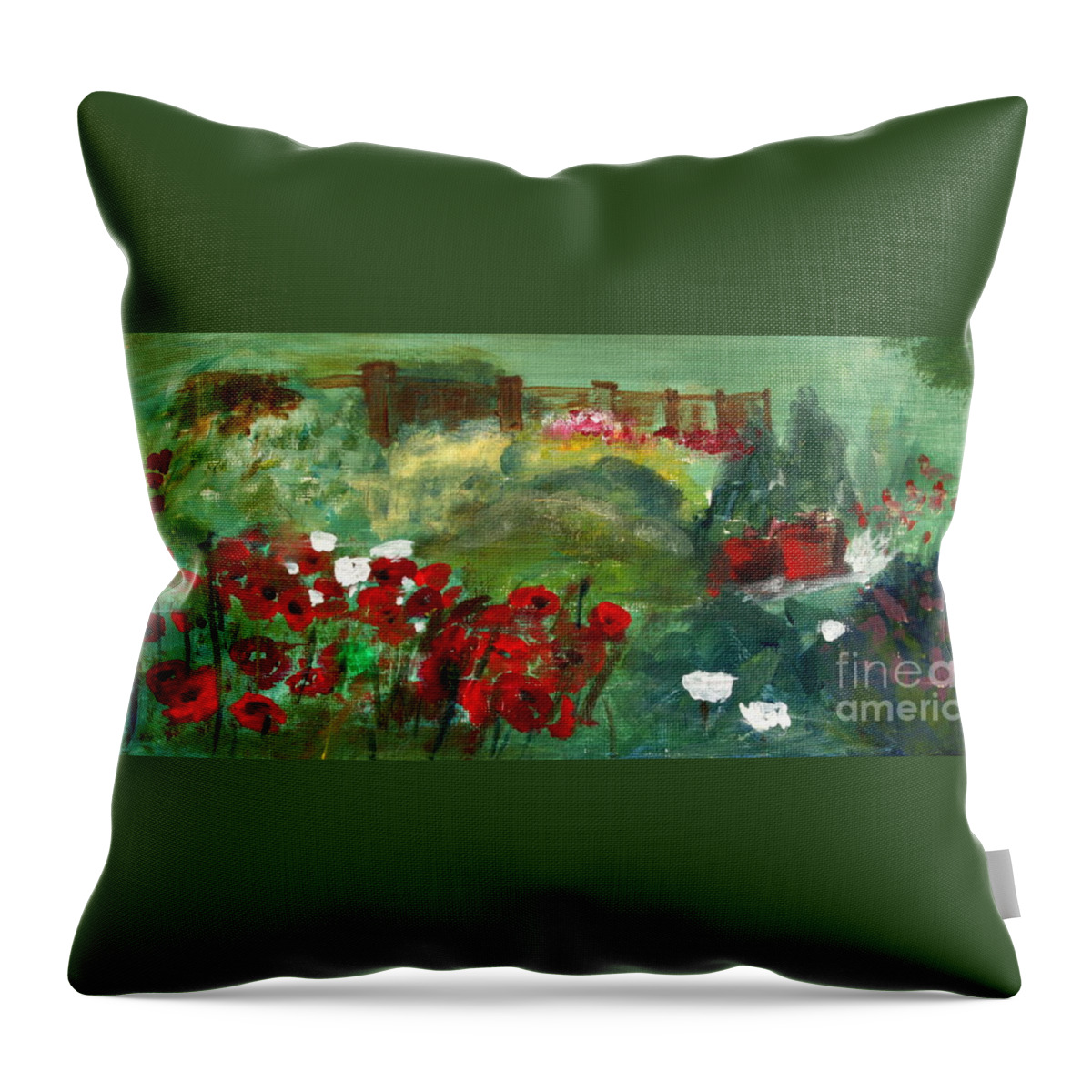 Paintings Throw Pillow featuring the painting Garden View by Julie Lueders 
