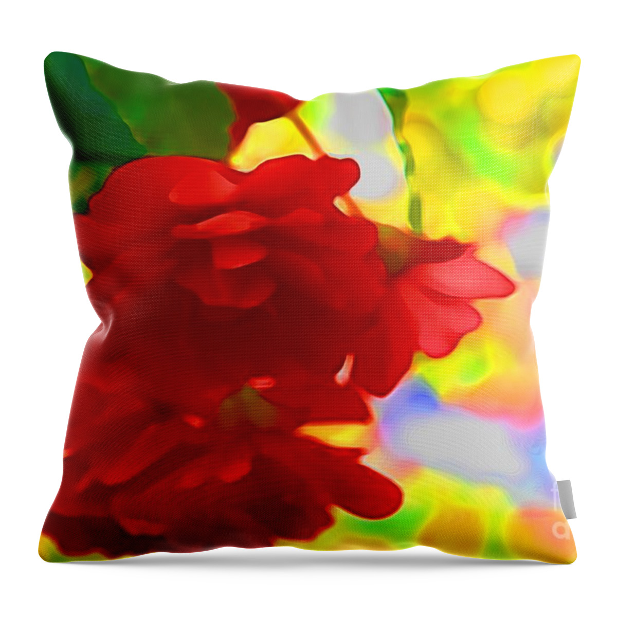 Red Flowers Throw Pillow featuring the photograph Garish by Julie Lueders 