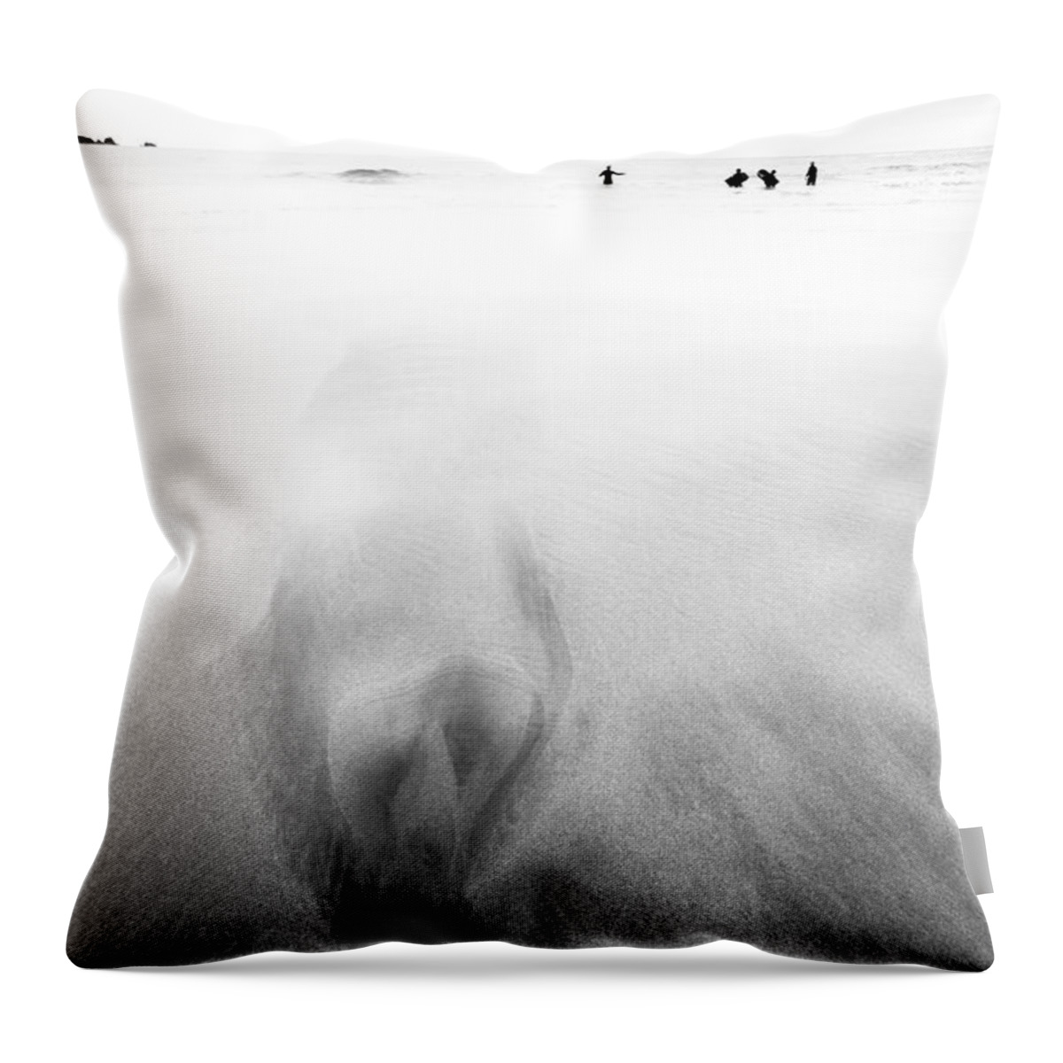 Beach Throw Pillow featuring the photograph Getting Wet by Dorit Fuhg