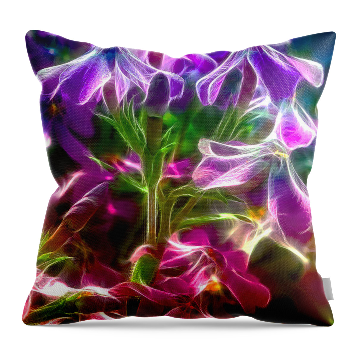 Flowers Throw Pillow featuring the photograph Ghosting Blooms by Bill and Linda Tiepelman