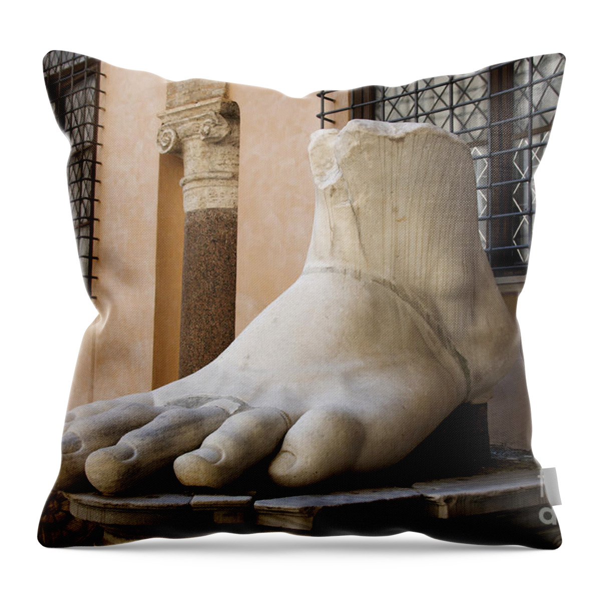 Giant Foot from Emperor Constantine Statue. Capitoline Museum. R Throw  Pillow by Bernard Jaubert - Fine Art America