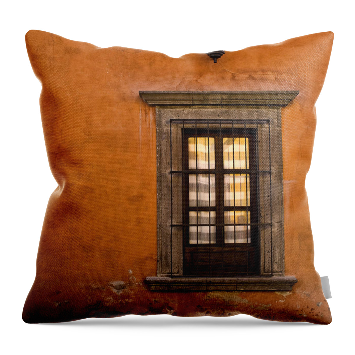 Mexico Throw Pillow featuring the photograph Golden Window Mexico by Carol Leigh