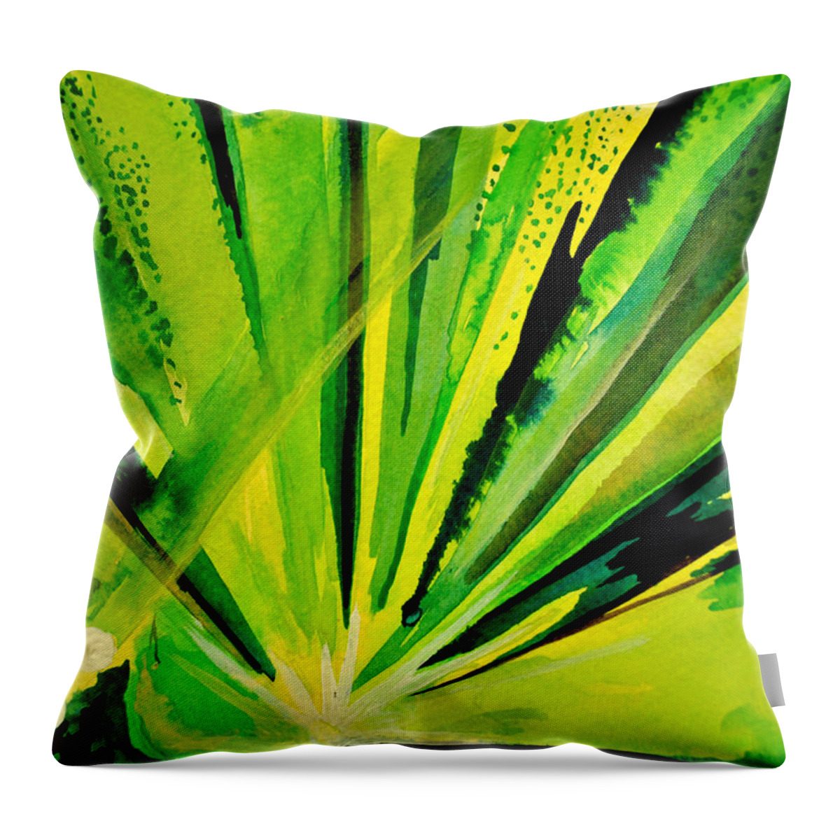 Umphrey's Mcgee Throw Pillow featuring the painting Green of UM by Patricia Arroyo
