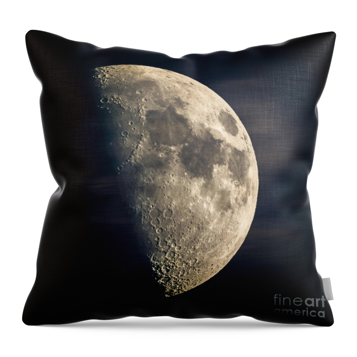 Astronomy Throw Pillow featuring the photograph half moon III by Hannes Cmarits