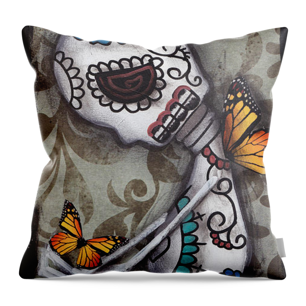 Hello Friend By Abril Andrade Griffith Throw Pillow featuring the painting Hello Friend by Abril Andrade