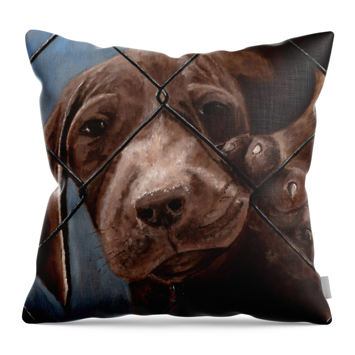 Pet Throw Pillow featuring the painting Help Release Me I by Vic Ritchey