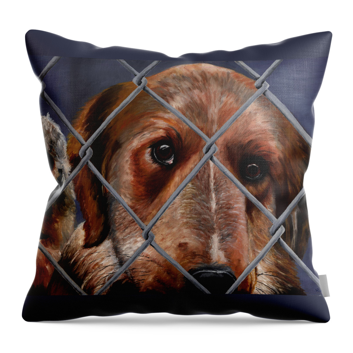Pets Throw Pillow featuring the painting Help Release Me II by Vic Ritchey