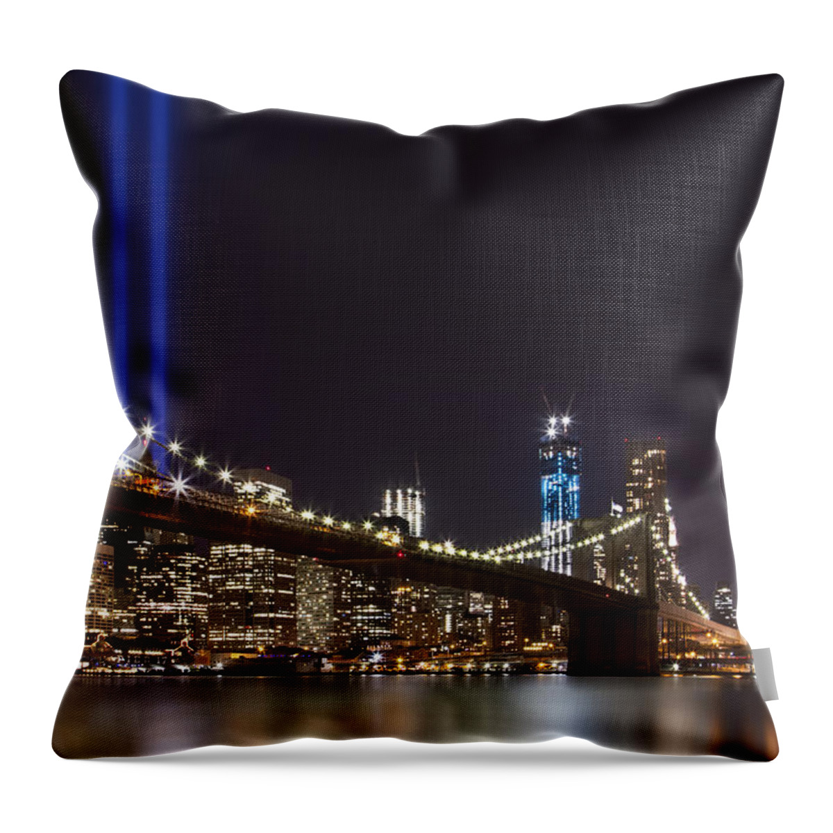 New York Throw Pillow featuring the photograph Home Of The Brave by Evelina Kremsdorf