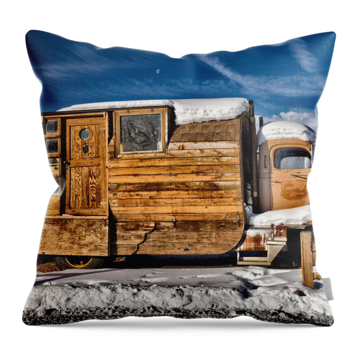 Antique Throw Pillow featuring the photograph Home On Wheels by Christopher Holmes