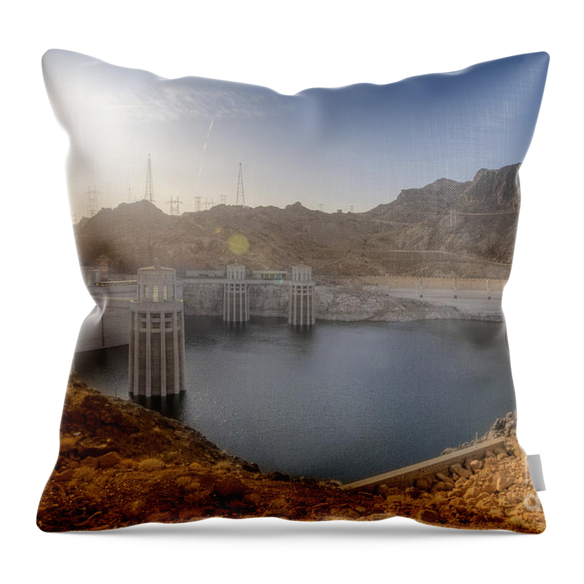 Yhun Suarez Throw Pillow featuring the photograph Hoover Dam by Yhun Suarez