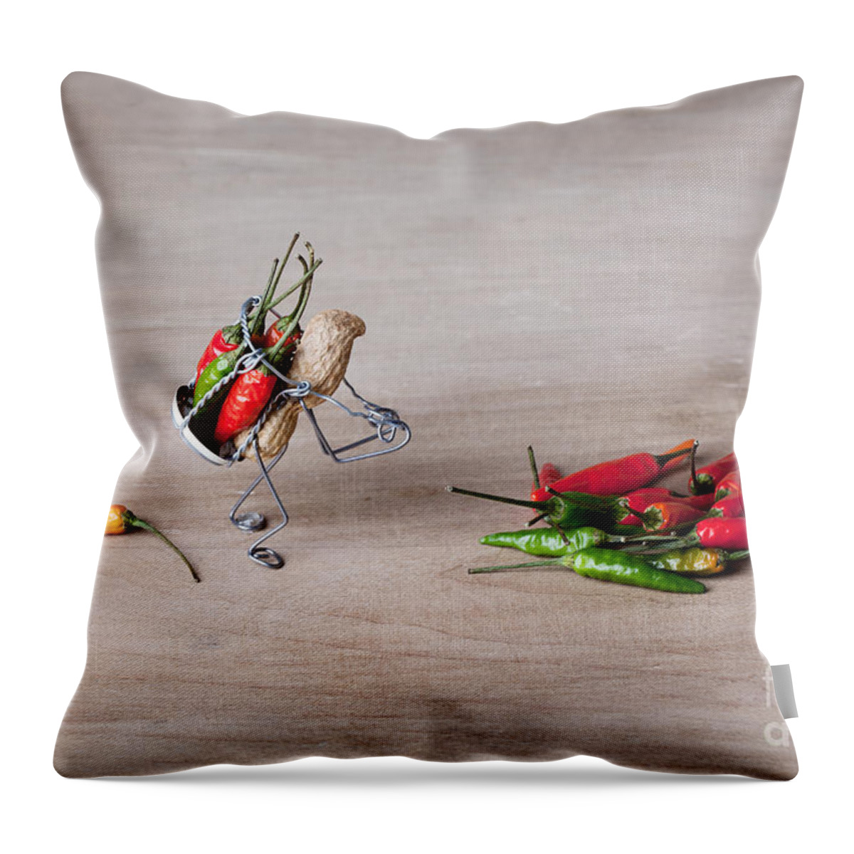 Peanut Throw Pillow featuring the photograph Hot Delivery 02 by Nailia Schwarz