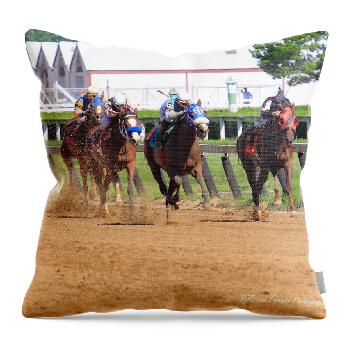  Throw Pillow featuring the photograph 'Kickin' Dirt' by PJQandFriends Photography