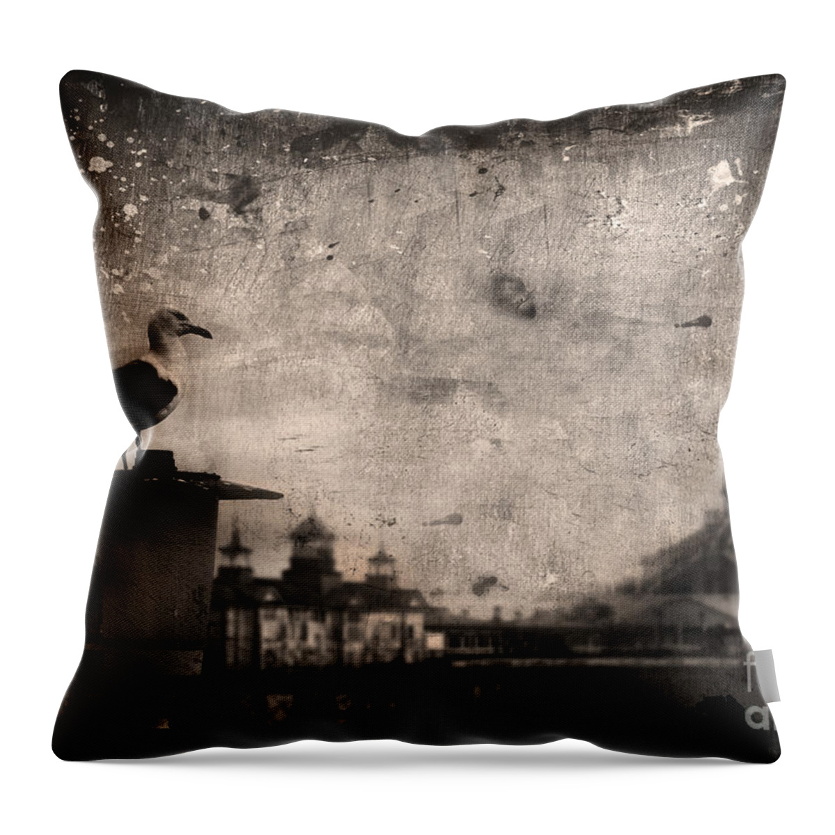 Yhun Suarez Throw Pillow featuring the photograph King Of The Pier by Yhun Suarez
