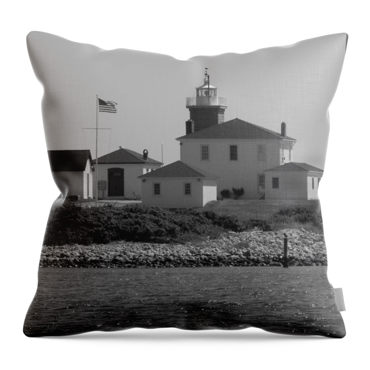 Light House Throw Pillow featuring the photograph Light House Watch Hill RI by Kim Galluzzo Wozniak