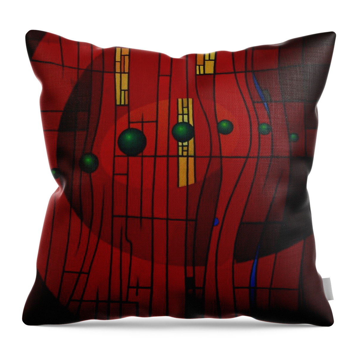Abstract Throw Pillow featuring the painting Luminous Symphony by Alberto DAssumpcao